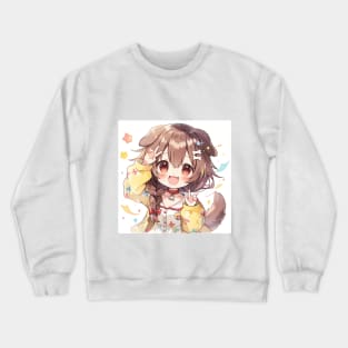 Cute Chibi Girl Crewneck Sweatshirt